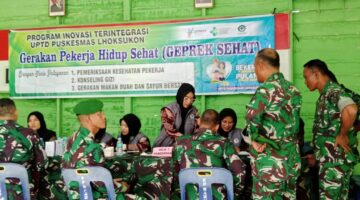 Tingkatkan Kesehatan Pekerja, Puskesmas Lhoksukon Gelar Program “Geprek Sehat” Di Koramil